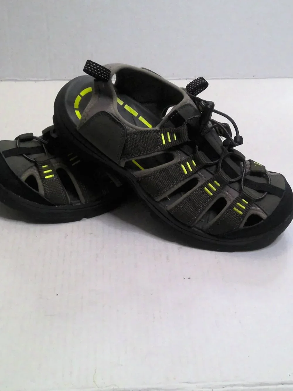 Mens Dockers Fisherman Sandals Grey Yellow Sport Outdoor, Sporty Y2K Size 7 M